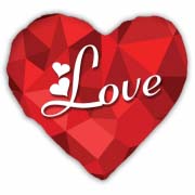 Подушка в формі серця "Love" принт 3 Подушка в формі серця "Love" принт 3