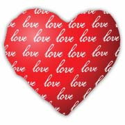 Подушка в формі серця "Love" принт 4 Подушка в формі серця "Love" принт 4