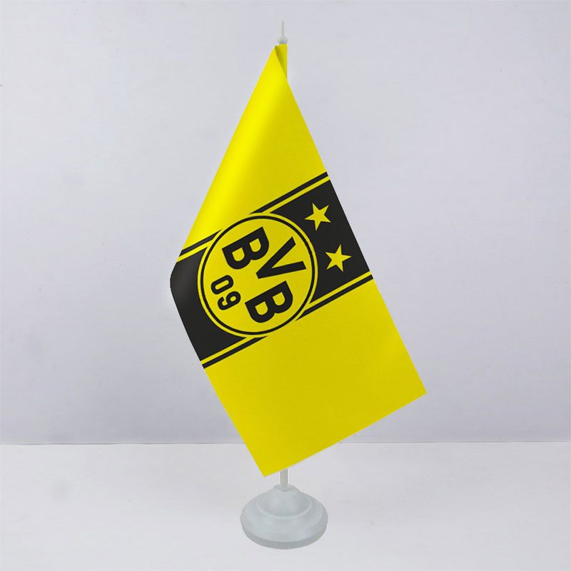 Флажок ФК Боруссия Дортмунд (Ballspielverein Borussia) на пластиковой подставке Флажок ФК Боруссия Дортмунд (Ballspielverein Borussia) на пластиковой подставке